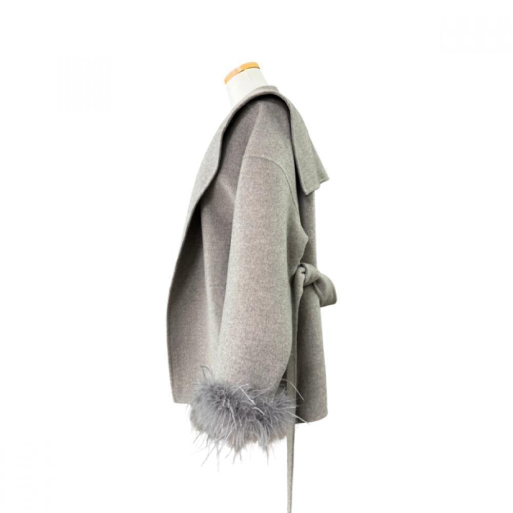 La Vita Junko Ostrich Fur Half Coat Lqwco031