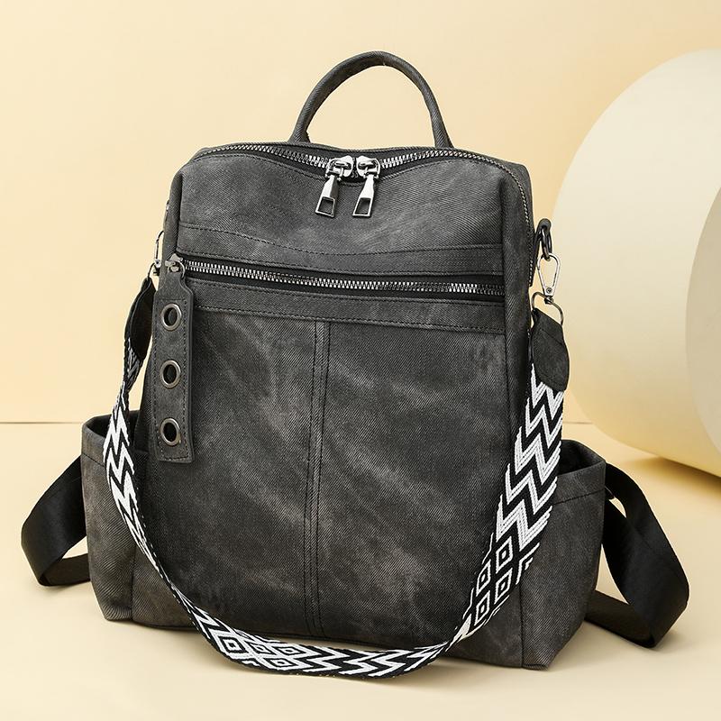 Mochila PU para Mujer Mochila de Gran Capacidad Bolso de Hombro Multifunción