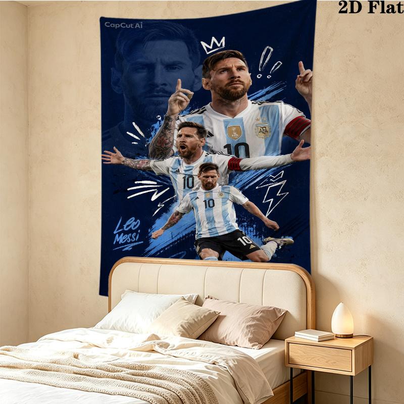 Messi Wall Tapestry Aesthetic Wall Hanging Printed Fabric Blanket Decorative Tapestries for Bedroom Living Room Home Decor