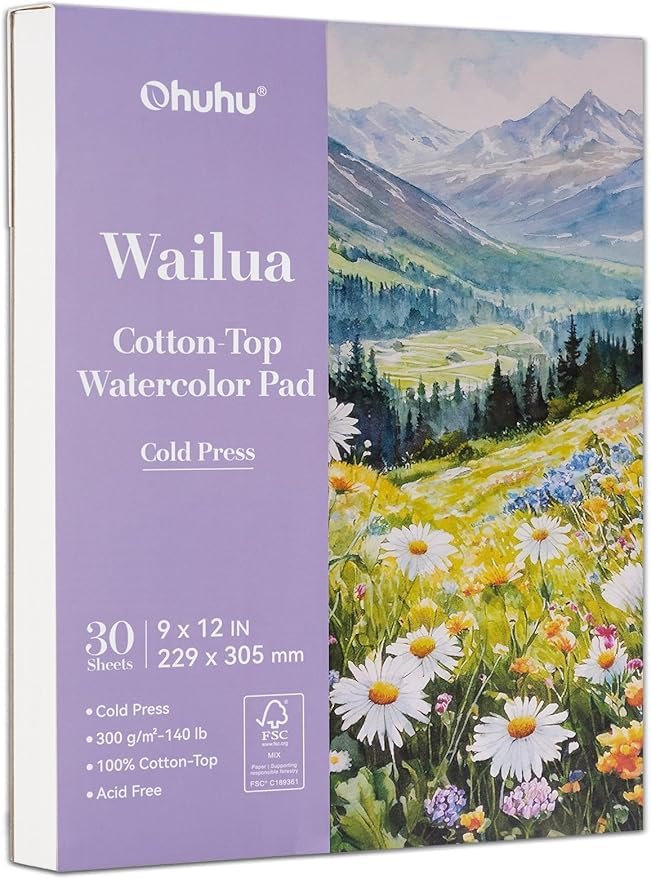 Ohuhu Watercolor Paper Pad 300gsm Cotton