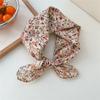 Korean literary and artistic decoration small silk scarf Korean version fashionable versatile spring and summer fresh and breathable cotton and 