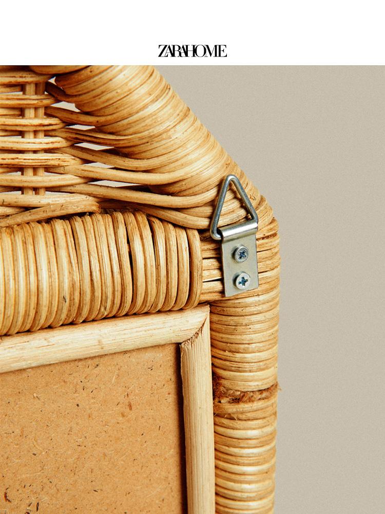 Rattan Hut Shaped Mirror with Souvenir Bedroom Wall Mounted Mirror
