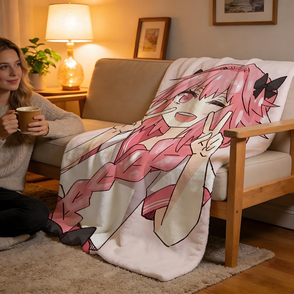 Throw High-Density Short Plush Blanket For Sofa Nap Air-Conditioned Room Soft Skin-Friendly Fate Astolfo