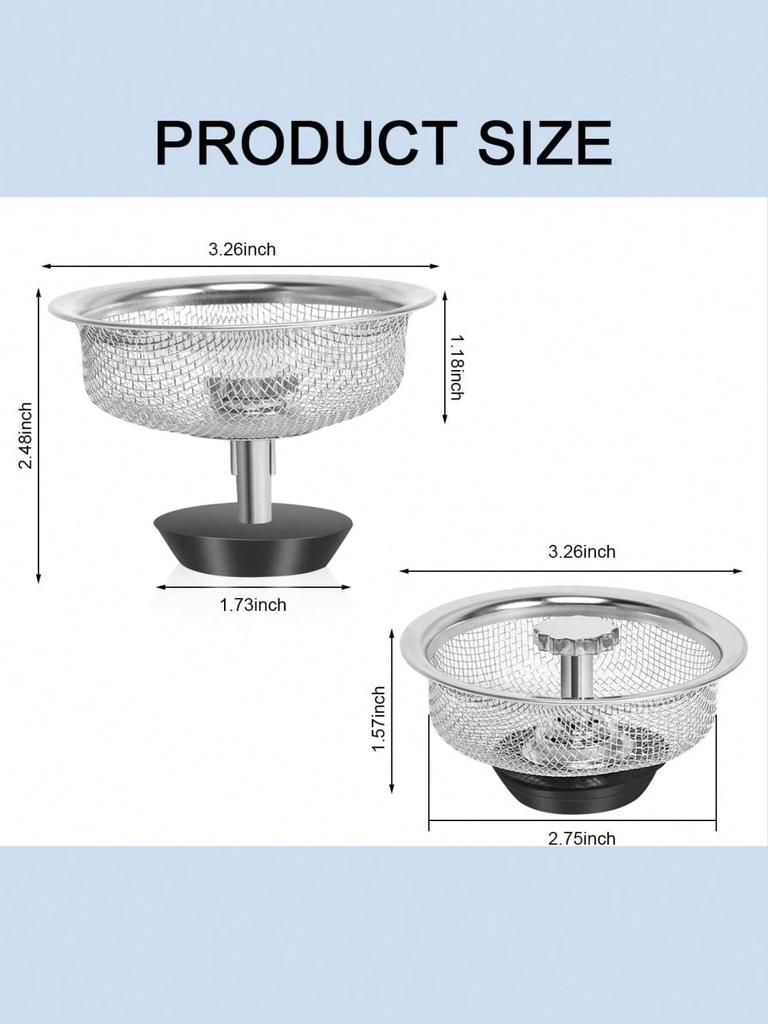 3pcs Sink Filter for Kitchen and Bathroom, Anti Clogging Residue Collector, Multifunctional Mesh Filter Basket