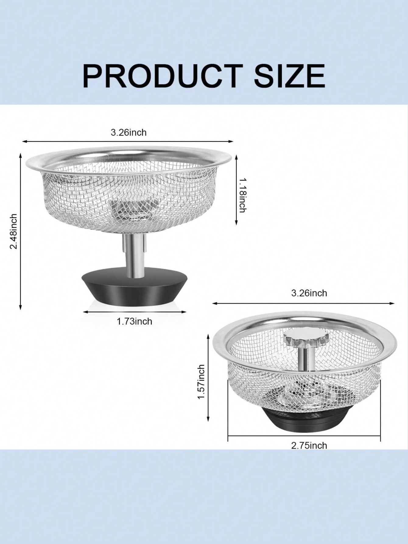 3pcs sink filter for kitchen and bathroom, anti clogging residue collector, multifunctional mesh filter basket