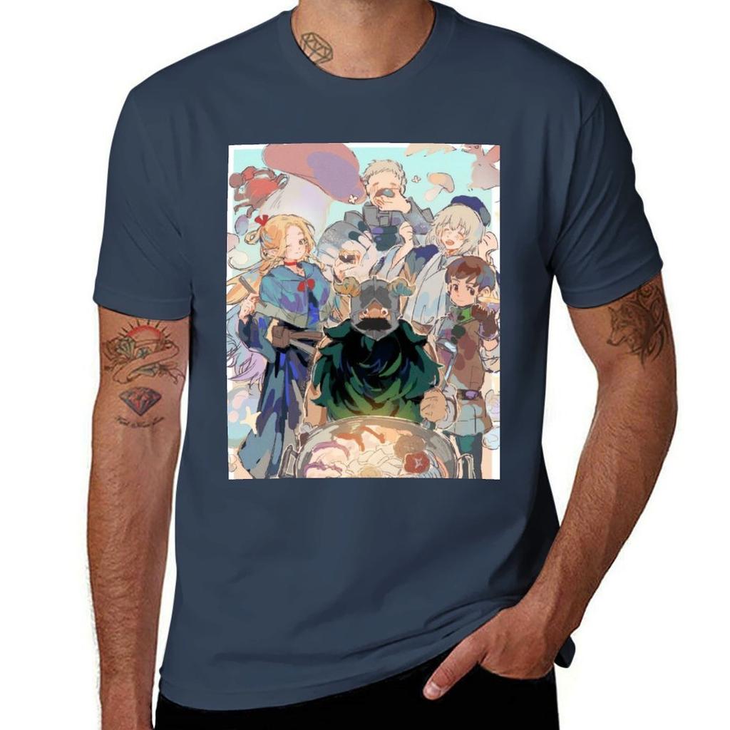 Delicious In Dungeon Tshirt T Shirts For Unisex Graphic Vintage Cotton T Shirt Pack Tshirt