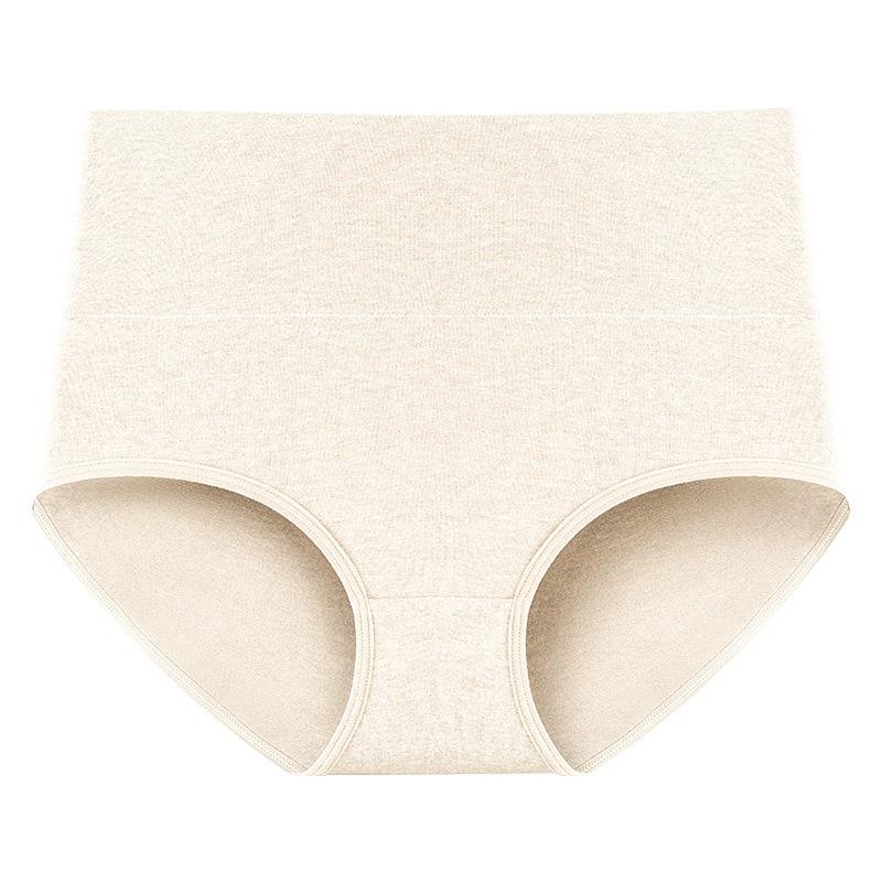 Women's Large Size Colored Cotton Antibacterial Pure Cotton Belly High Waist Triangle Briefs