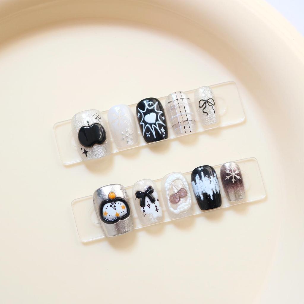 3D Sweet Cat Eye Wearable Nails – High-End Whitening Nail Art Patches