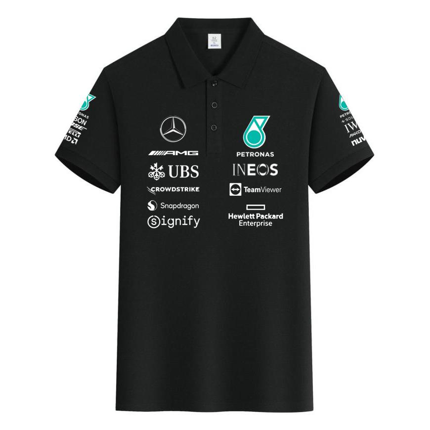 Red Bull F1 Racing Suit Hamilton George Russell Team Uniform Pure Cotton Polo Shirt