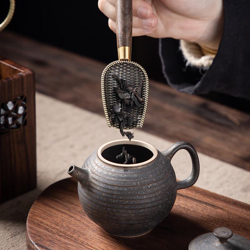 Walnut Wood Gold Jade Tea Ceremony Tools Set