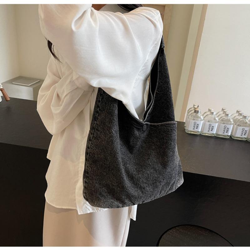 Large Capacity Denim Bag for Women, New Summer Style, Simple and Versatile Underarm Bag