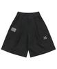 MUCENT Modern Stripe Color Block Wide Pintuck Half Pants