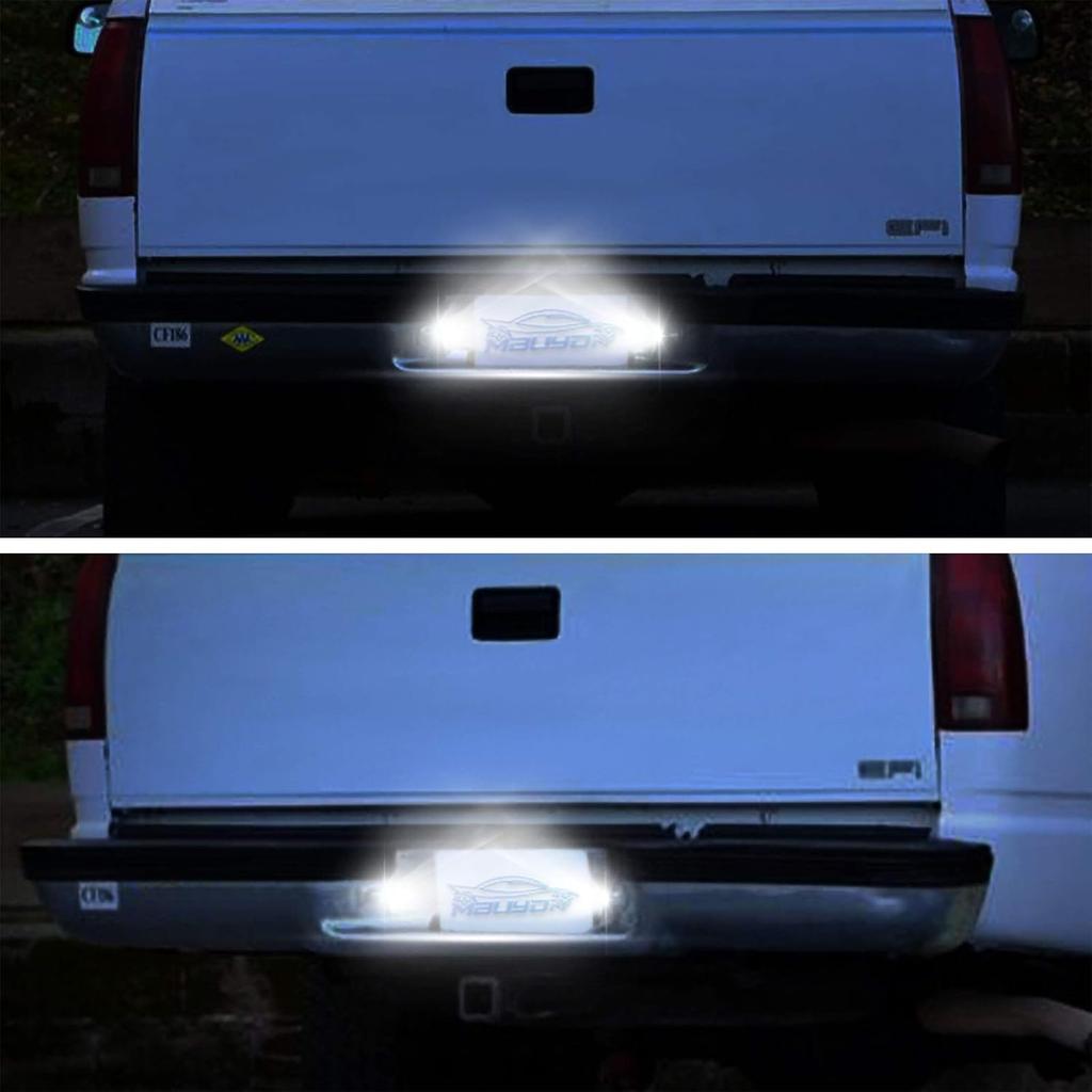 LED License Plate Light Lamp Assembly Compatible With 1988-1999 Chevy C1500 K1500 Silverado Sierra Pickup Tahoe Yukon Blazer S10 Sonoma S15 Chrome