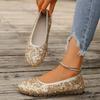 Fashion Women Flats Autumn Elegant Comfort Leather Shoes Casual Round Toe Flat Sneakers Fashion Glitter Boat Loafers Zapatos De Mujer