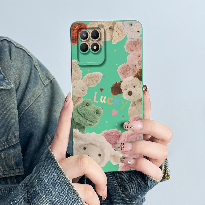 For OPPO Realme 8i 4G Phone Case RMX3151 RMX3286 Soft Silicone Capa for realme Narzo 50 Lovely panda Cartoon Flower Funda Cover