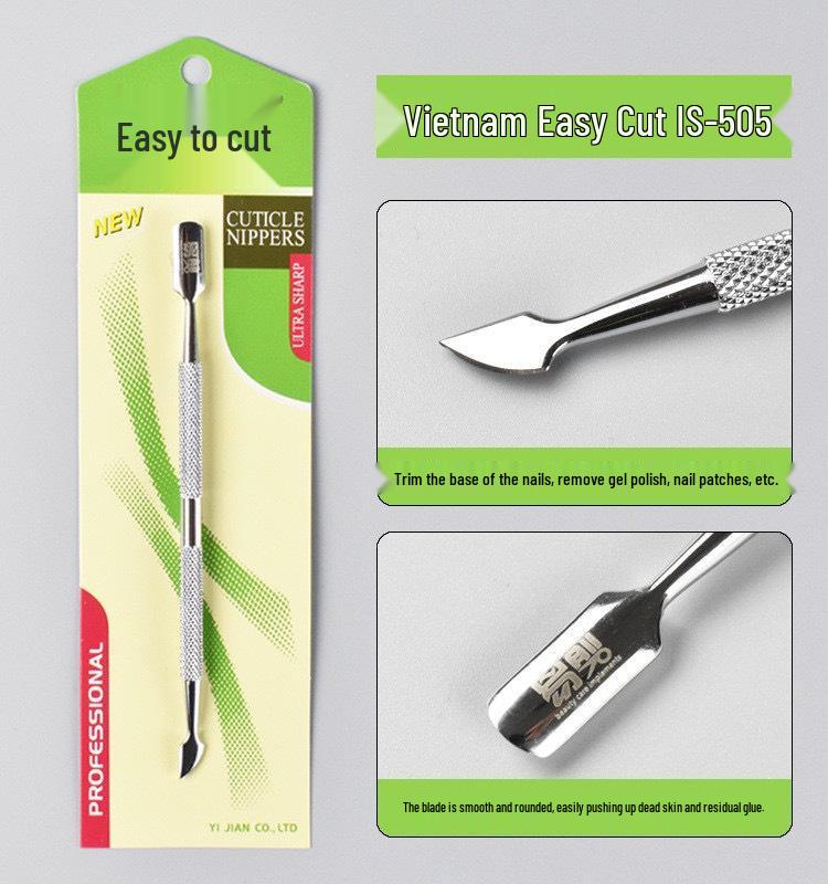 

Easy Cut Cuticle Pusher Dual-Ended Nail Tool: Steel Model S505-S506-S511, Thin Mirror Polish Blade