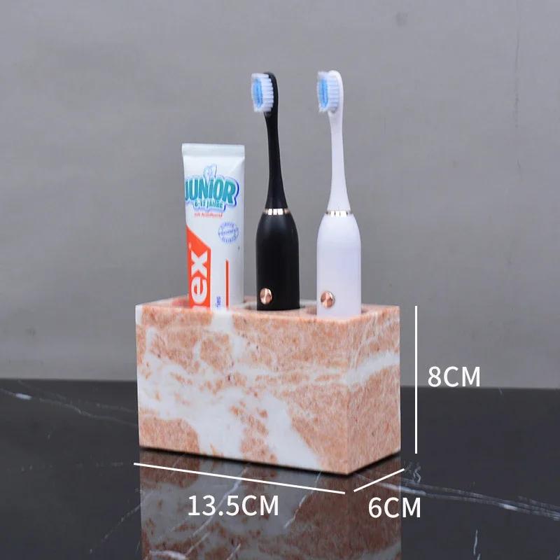 Coral Pink Natural Marble Set for Bathroom Soap Dispenser Soap Dish Toothbrush Holder Tissue Box Tray Bathroom Accessories