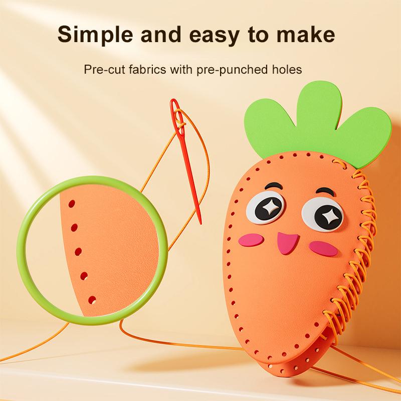 Dětská DIY ručně šitá řemeslná hračka – Kreativní sada ozdob z netkané textilie s 5 vzory, DIY dárek k ozdobě panenky