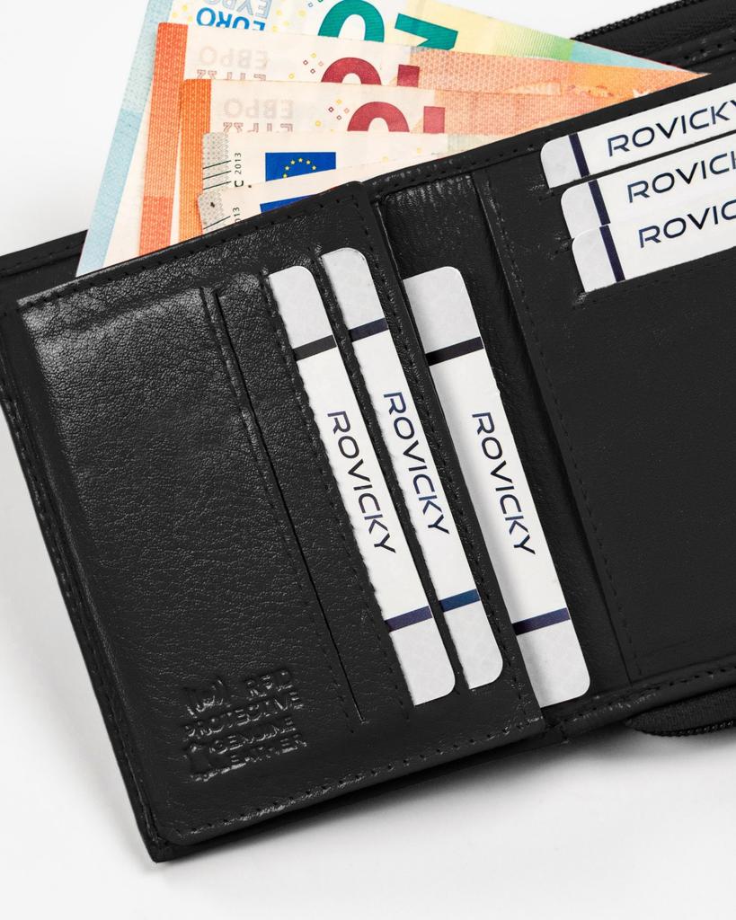 Women's Leather Wallet R-DLL2-NCD-BL-8411 Black