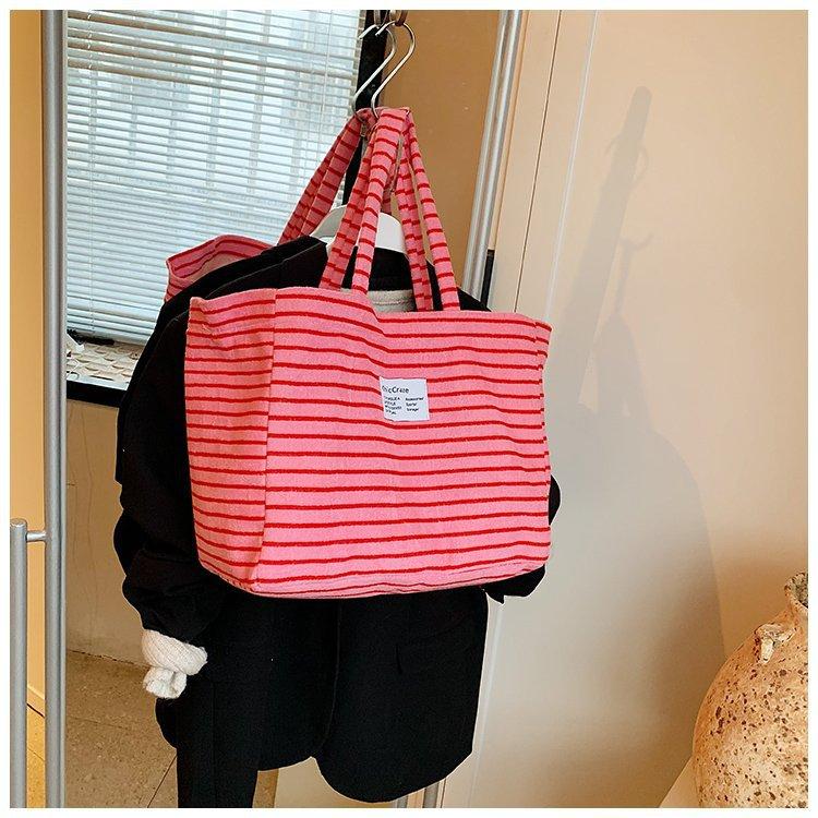 New Niche Bag, Striped Fashion, Lazy Style Tote