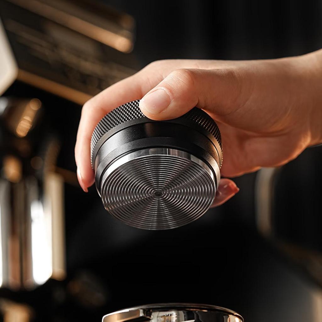 MHW-3BOMBER CD Series Coffee Grinder, Four-Rotor Tamper, Italian Espresso Tamper, Wooden Lid, Black, 58mm, for Home Use