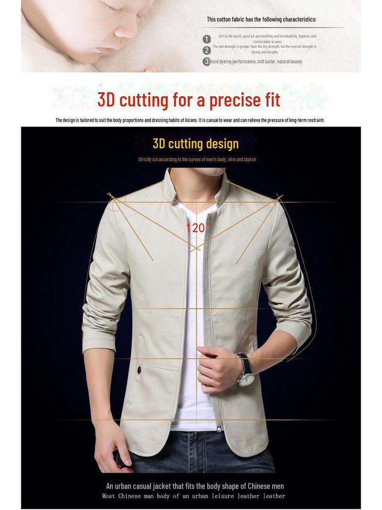 Kurtka w stylu europejskim ze stójką i spranym kołnierzem - kolekcja jesienna 2021, odzież na każdą porę roku