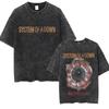 System of A Down Toxicity Album Graphic Washed Tshirt Unisex Women Rock Oversized T Shirts Unisex Vintage Alternative Metal Tshirts