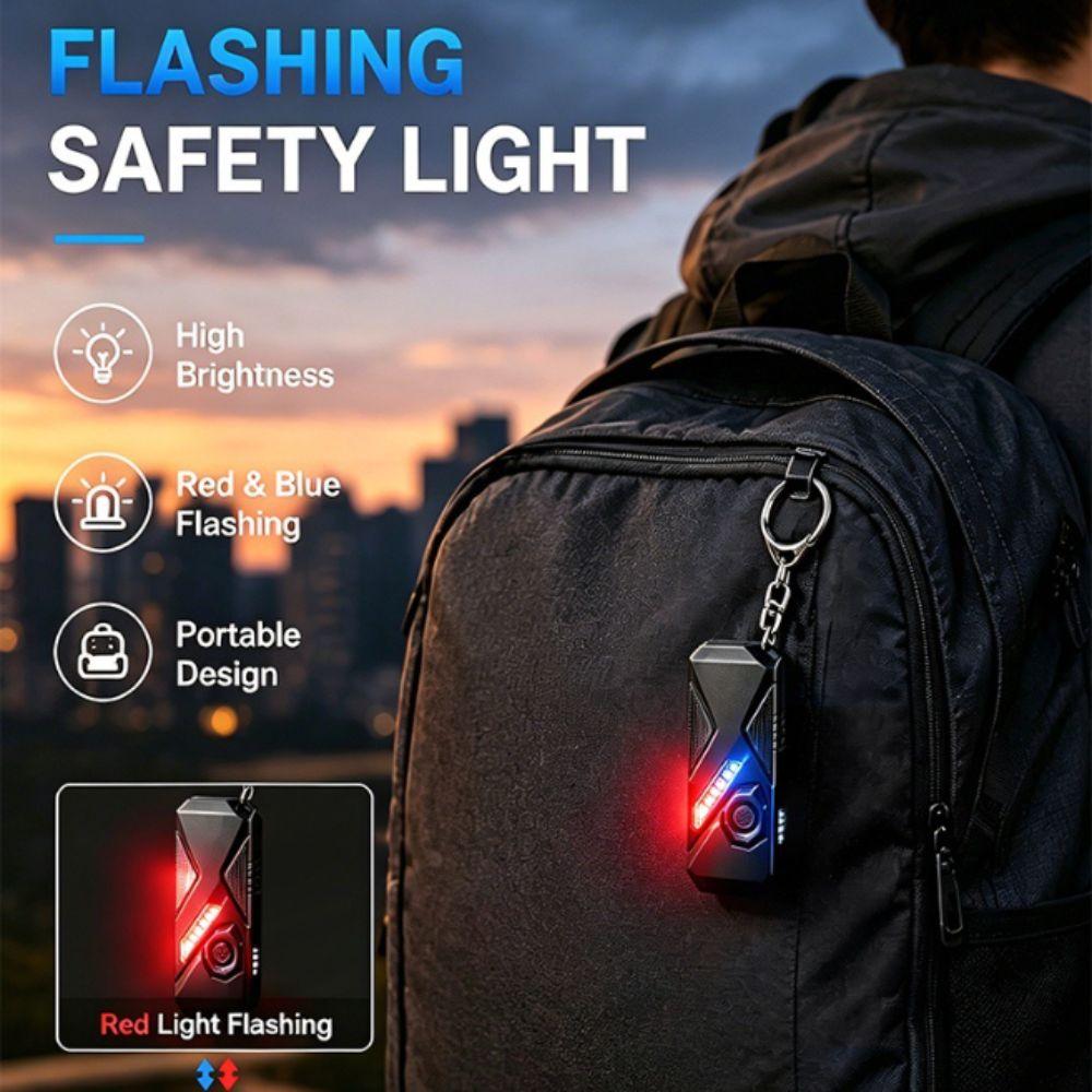 Rechargeable Keychain Flashlight Double Front Lights Atmosphere Keychain Lamp  Detection