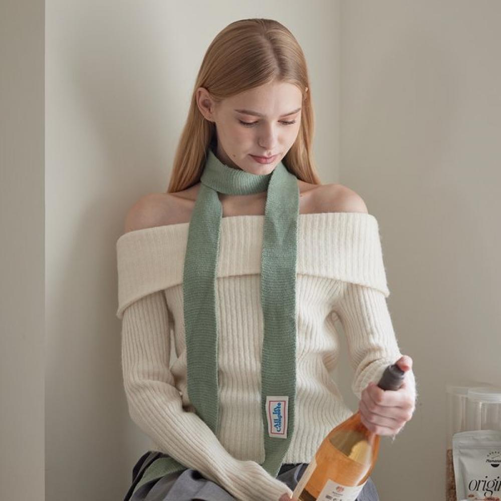 Allincomplete Slim Knit Scarf 6 Colors Brown (slim)