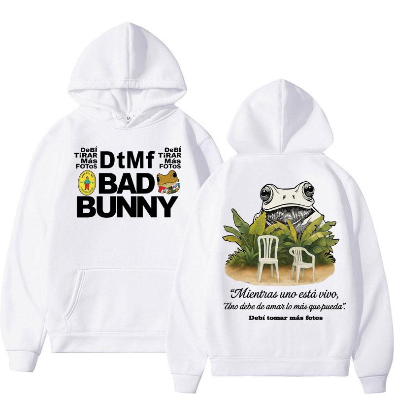 Famous Bad Bunny Debi Tirar Mas Fotos DTMF Hoodie Men Women Fashion Hip Hop Sweatshirt Oversized Fleece Long Sleeve Male