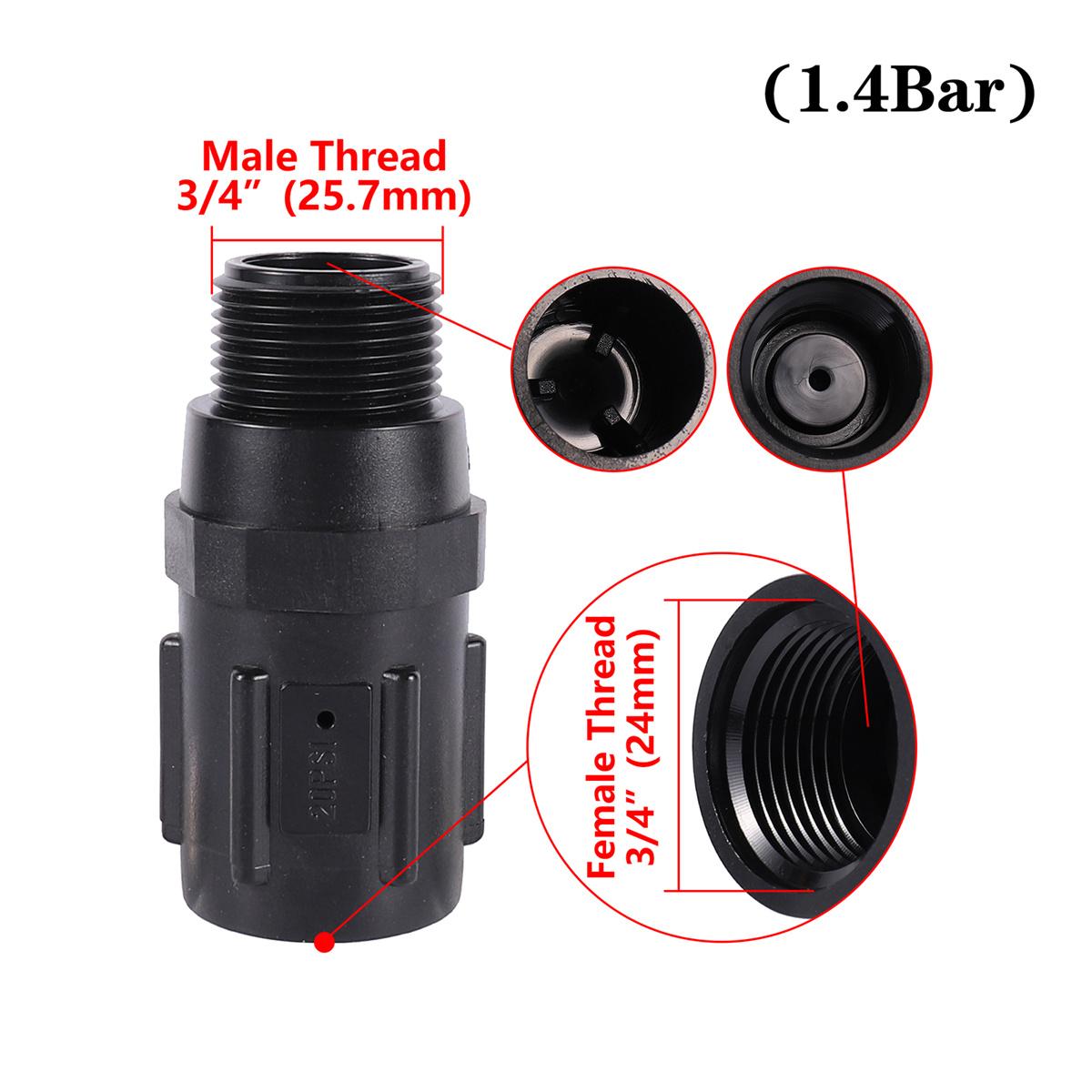 

3/4 BSP Thread Water Pressure Reducing Valve 15/20/25/30/45 PSI Garden Greenhouse Lawn Irrigation Male/Female Thread Connector 1Pc