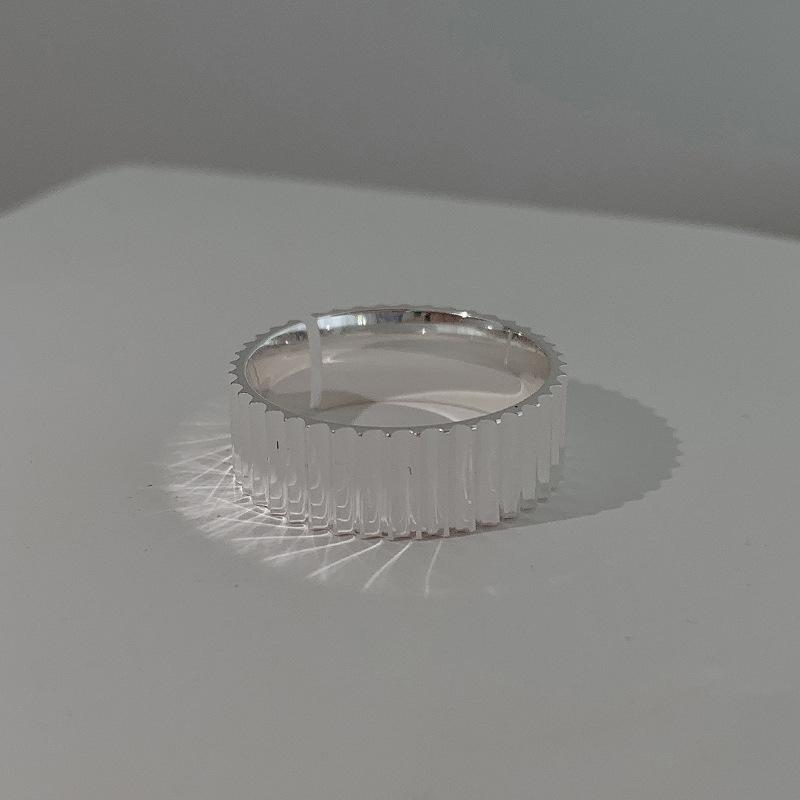 Sterling 925 Fashionable Silver Geometric Adjustable Gear Ring Ideal Couples For