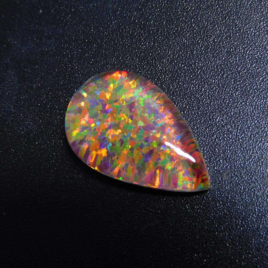 9.30 Ct Boulder Opal Lab Created Pear Certified Beautiful Loose Gemstone
