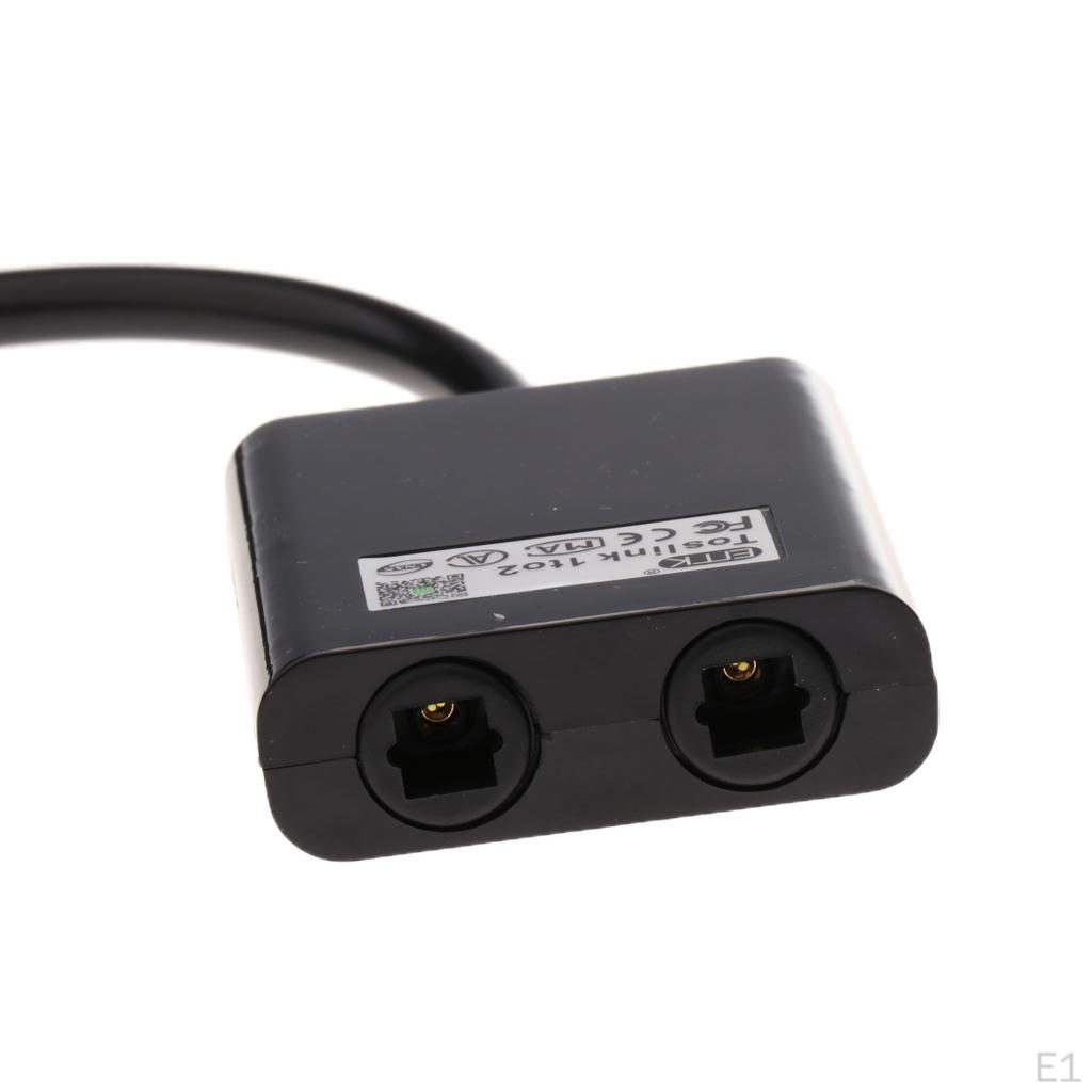1Pcs Digital Toslink Optical Splitter Cable Adapter Fiber Cord Audio 1 To 2