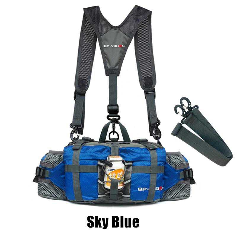Outdoor turistika pasová taška Vodní cyklistický batoh Sportovní horská láhev Vodotěsný nylon Camping Mochila Turistika Příslušenství Lov