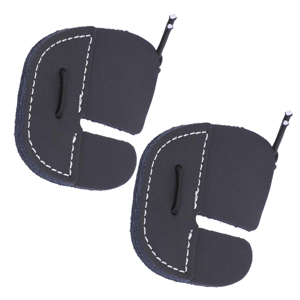 2Pcs 3 Finger Archery Tab Hand Portable Soft Faux Leather Glove Protector Accessories