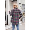 Spring and Autumn Women's New Casual Fashion Loose Plaid Pocket Shirt Jacket