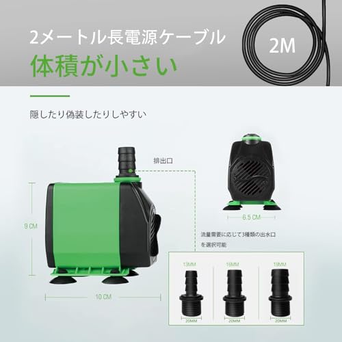 45W Submersible Pump, 3000L/H Discharge, 110V, Adjustable, Maximum Head 3M, Quiet Design, IPX8 Waterproof, Circulation Pump, Water Supply/Drain Pump,