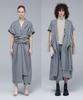 Meuameu Wool Tie Sleeve Detail Coat Dress