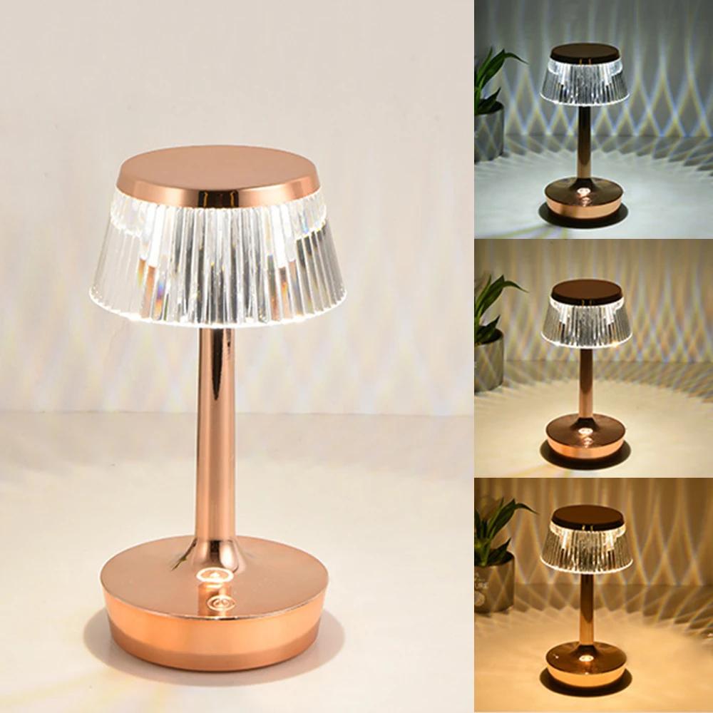 Křišťálová stolní lampa Kreativní houba Ložnice Noční světlo Dotykové nabíjecí Atmosférické světlo Dárková lampa Drop Shipping