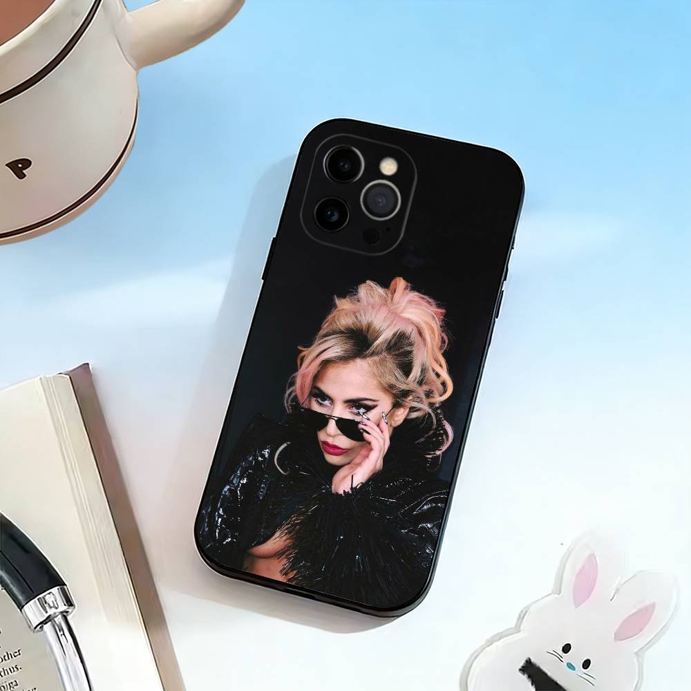 D-Talented Singer Lady Gaga Phone Case For iPhone 17,16,15,14,13,12,11 Plus,Pro Max,XS,Soft Silicone Black Cover