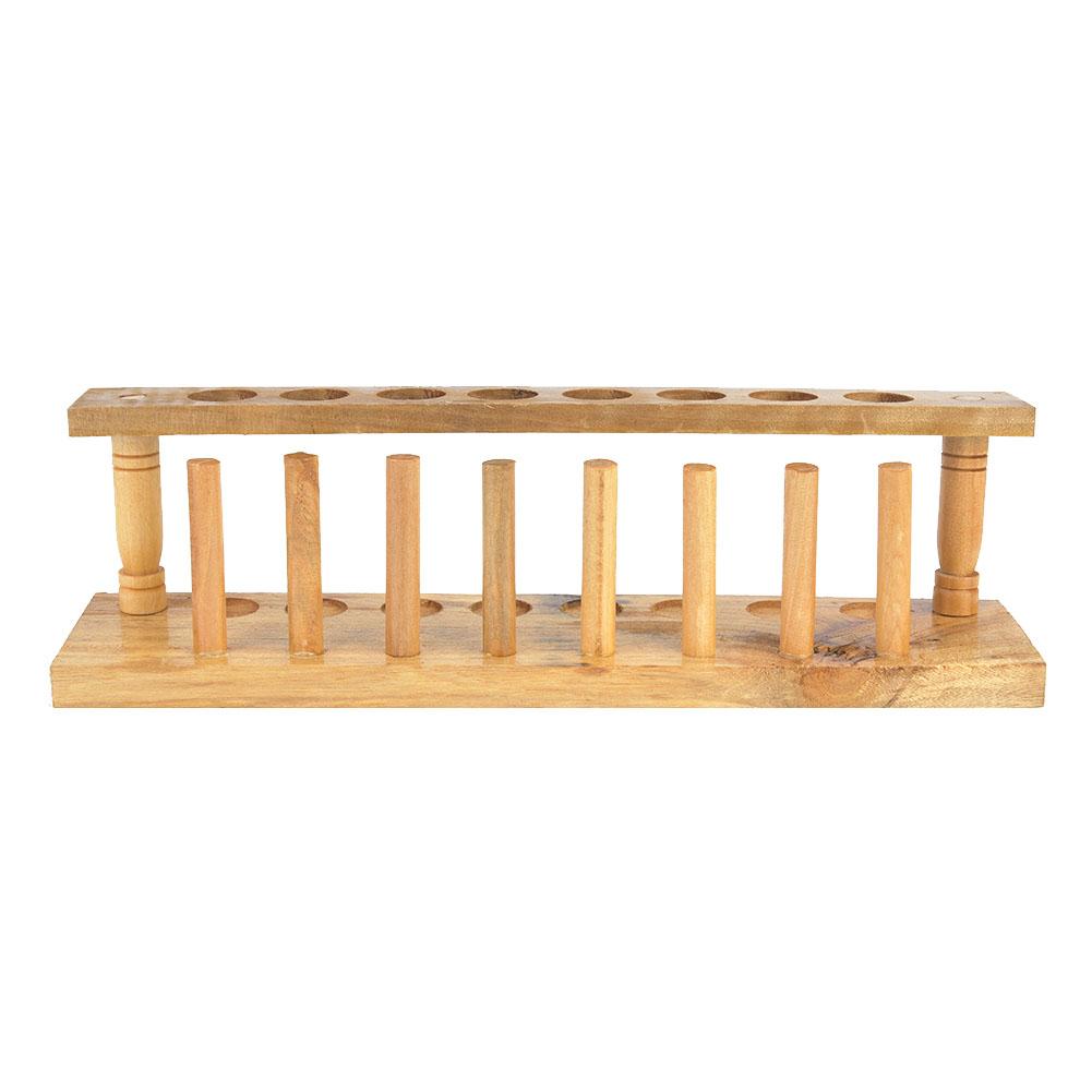 and Strong Wooden 6Celsius8Celsius10Celsius12 Hole Test Tube Stand Chemical oratory Tool (6 Holes)