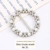 Pearl Rhinestone Waist Buckle Scarf Fastener Hem Knot Button for Women