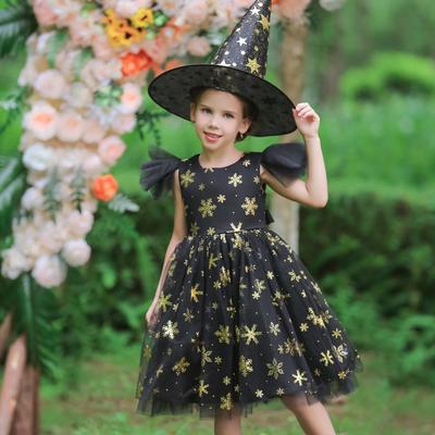 Girls Embroidered Princess Dress Solid Color Bow Short Sleeve Puffy Gown Kids Breathable Mesh Party and Banquet Formal Outfit