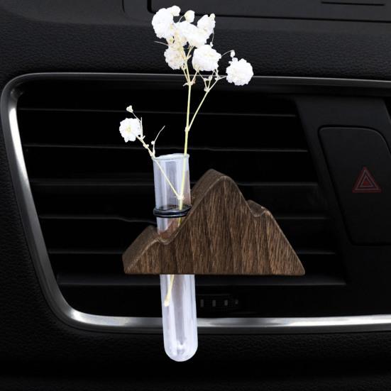 Car Air Outlet Decoration Artistic Flower Arranger Holder Universal Simple Installation Tube Vases with Magnet Stand Auto Interior Decor Accessory