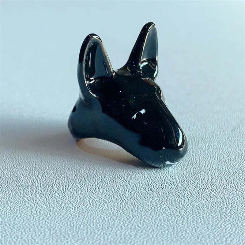 Exaggerated Enamel Drip Glaze Animals Large Ring Pig Bull Head Elephant Massive Rings Y2K Punk Jewelry Gift For Women