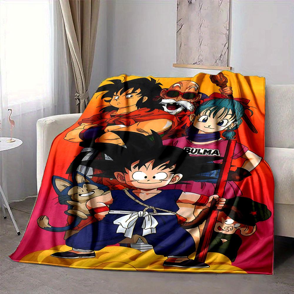 1 Stück Dragon Ball Decke Weich Warm Ganzjahres Überwurf für Sofa, Bett, Auto, Büro Lebendiges Buntes Design, Langlebig & Gemütlich Geschenk