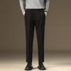 Light luxury winter woolen trousers men's casual pants men's slim straight trousers British elastic casual trousers nine points