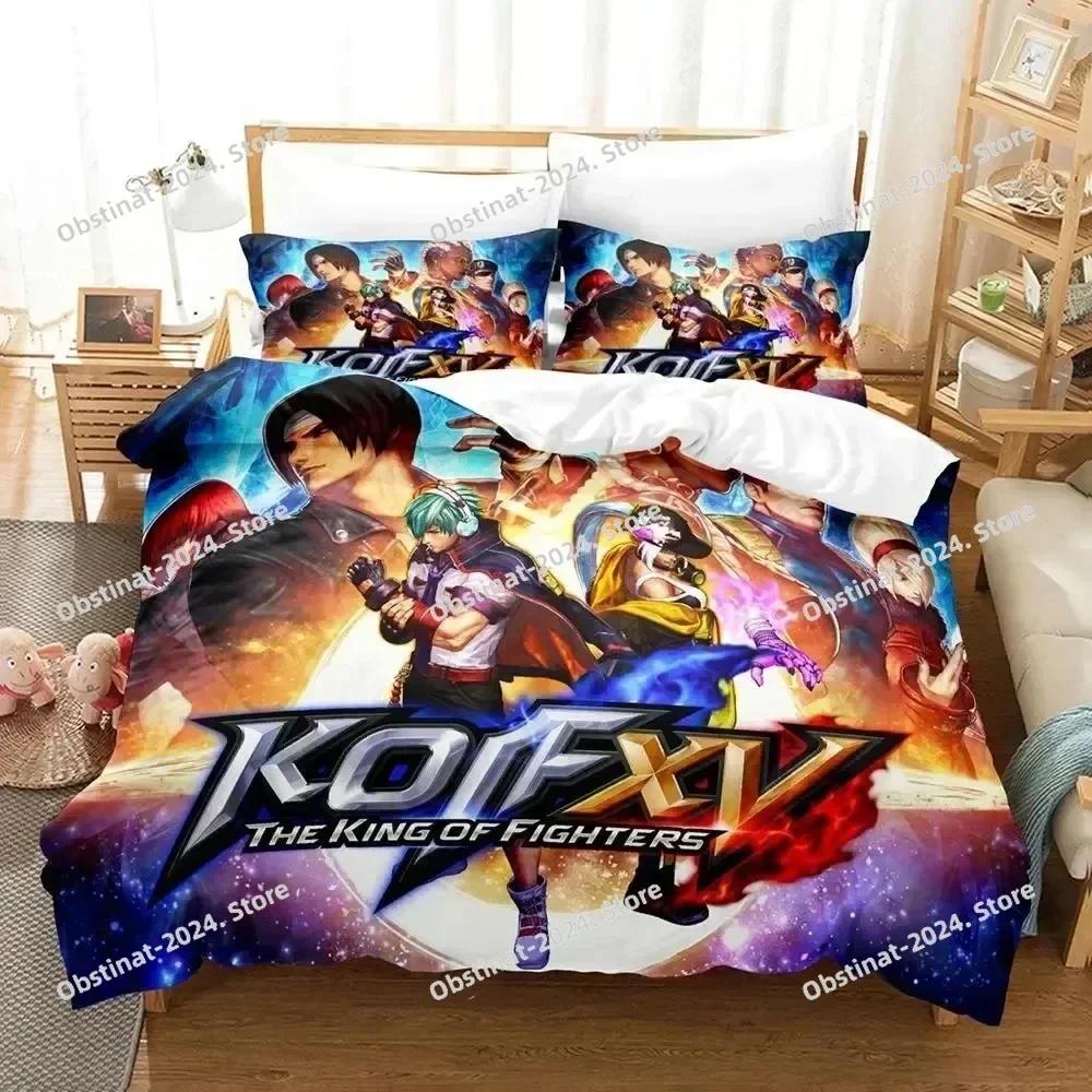 Anime King Of Fighters Bedding Set Duvet Cover Bed Set Quilt Cover Pillowcase Comforter King Queen Size Boys Adult Bedding