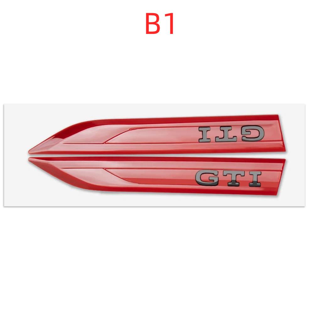 2PCS NEW Car ABS GTI GTD Badge Fender Side Blade Emblem Sticker Auto Side Body Fender Stickers Decal Decorate Accessories For VW